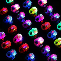 CCINEE 24Pcs Light Up Rings Flashing Assorted Colorful LED Rubber - 28Pcs/Rubber Bumpy Jelly Rings - image 2