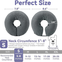 Soft Inflatable Dog Cone Collar Alternative After Surgery - Dog Neck Donut E Collar for Large Medium Small Dogs Cats Post Surgery - Recovery Collar to Stop Licking - Grey, S