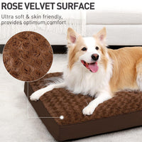 KSIIA Washable Dog Bed for Crate Waterproof for Medium Dogs - Brown / 35.0"L x 22.0"W x 3.0"Th - image 2