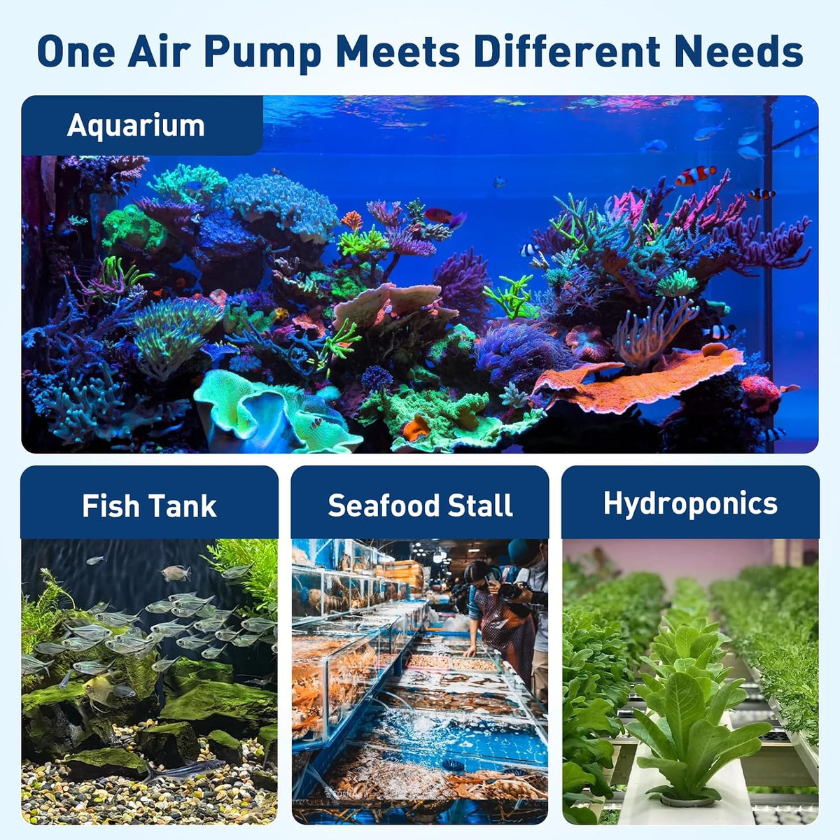 hygger Aquarium Air Pump, Ultra Quiet Oxygen Aerator with Air Stone Airline Tubing Check Valve - Large - image 4
