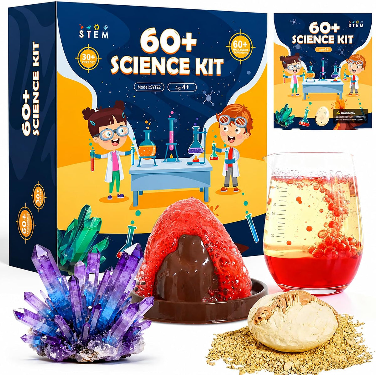 Melican 60+ Science Experiment Kit for Kids Ages 4 5 6 7 8+ – Fun for Kids & Family