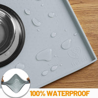Hubulk Dog Feeding Mat,100% Waterproof Food Grade Silicone Pet Food and Water Bowl - Mist / 19"l X 12"w - image 4