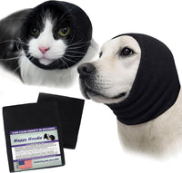 Happy Hoodie 2 Pack Dog and Cat Calming Band for Noise and Anxiety - Black — 2-Pack: Small + (Med)Large