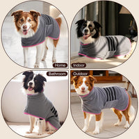 Microfiber Dog Bathrobe, Super Absorbent Dog Drying Coat – Essentials for Dogs - Pink / Small - image 3