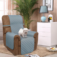 U-NICE HOME Loveseat Sofa Cover for 2 Cushion Couch, Dark Grey – Essentials for Pets - Light Blue/Beige / 28''recliner-oversized - image 2