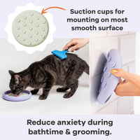 Lick Dish, Silicone Lick Mat + Slow Feeder for Cats & Small Dogs - Sage / Small - image 3