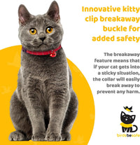 Reflective Breakaway Cat Collar with Bell, Safe Design - Red - image 2