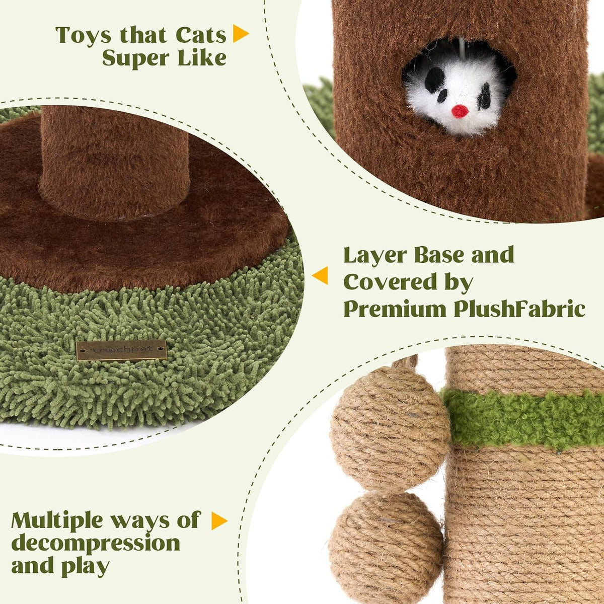 35" inch Cat Scratching Post - 35.4-Green / 35.4in - image 3