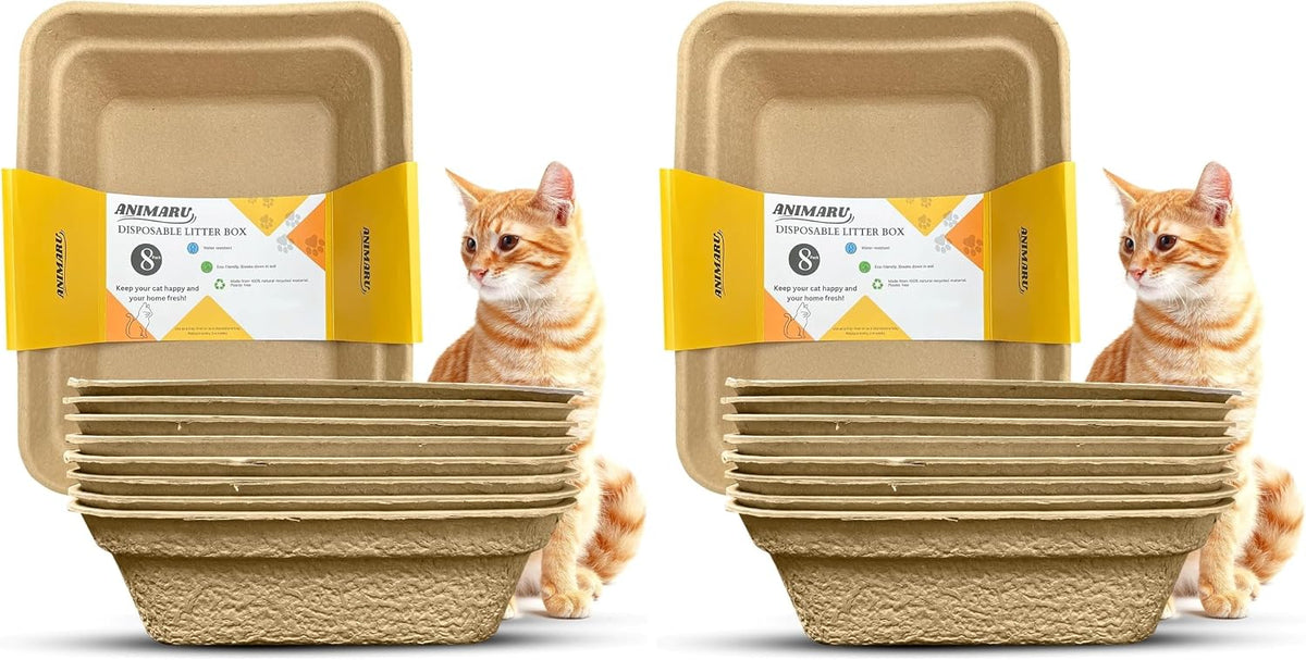 Disposable Litter Boxes – Daily Care for Cats - Brown / Large 16-Pack