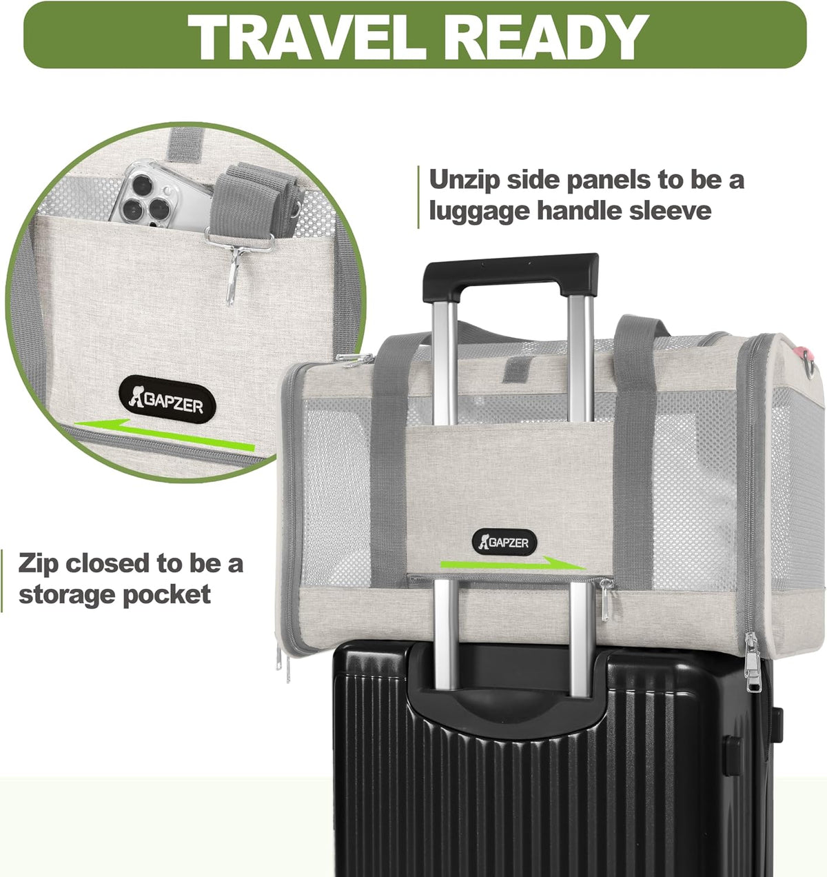 Cat Carrier 18x11x11 Top Load - Beige / 18.0"L x 11.0"W x 11.0"H - image 4