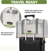 Cat Carrier American Airline Approved 18x11x11, Top Opening Sturdy Soft Pet Carrying Bag See Through, Mini Dog Hard Bottom Crate Kennel Case, 4-Side-Ventilation Mesh Cage Toy Poodle Biege