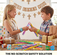 POPLAY 48 pack Christian slap bracelets with Bible verses, crosses and doves - view 8
