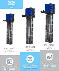 COOSPIDER Aquarium Filter Pond Filter for 35-75 Gallon, 260GPH Powerful Filtration Pond Pump, Submersible Canister Filters for Fish Turtle Tank, Cold Plunge, Clear Wavemaker Oxygen Supply