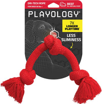 Playology Tug Rope Dog Toys for Large Dogs, Peanut Butter Scent - Jumbo / Beef