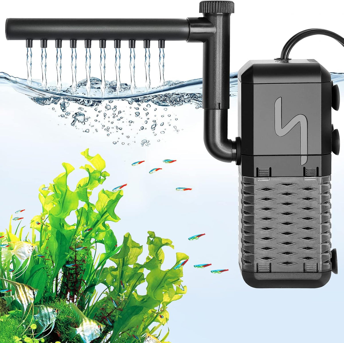 AQQA Submersible Aquarium Filter - S(158GPH-6W)