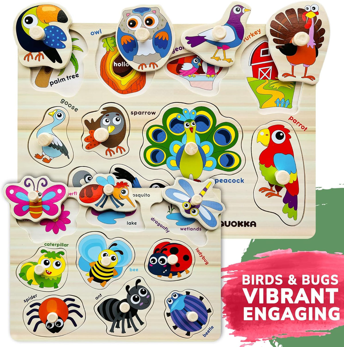 8 Wooden Puzzles for Toddlers 1-3 - Set of 6 - image 4