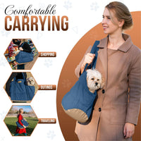 Plush Dog Purse Carrier for Small Dogs, Soft Tote, Black – Essentials for Dogs - Plush Dark Blue - image 2