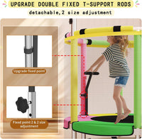 BLINWORLD toddler trampoline with enclosure net, T-handrail and basketball hoop - view 7