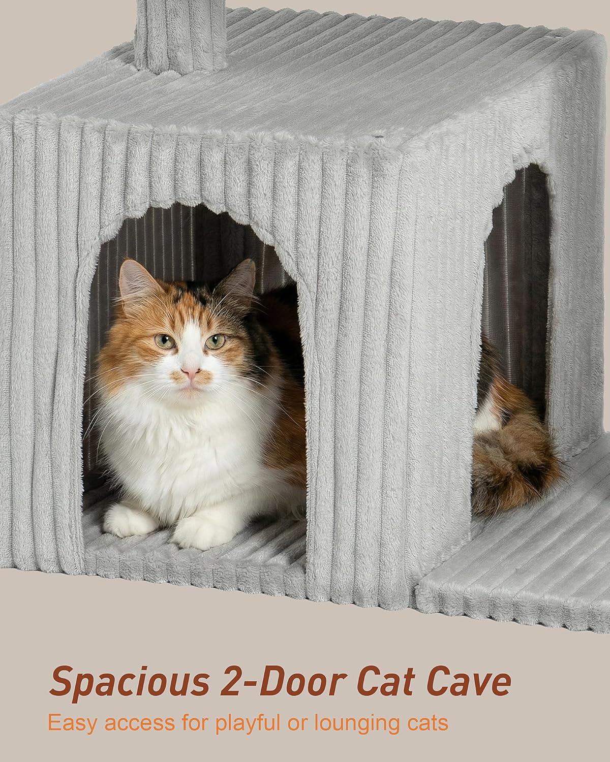 22.8" Cat Tree for Large Cat - Light Gray - image 4