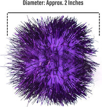AUEAR, 12 Pack 2 Inch Sparkle Ball Shiny Glitter Tinsel Pom Poms Interactive Cat Balls for Kittens (4 Colors, 12 Inch-12 Pack)