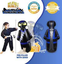 Inflatable Dudes kids punching bag bop bag, 47 inch, with sand-filled base in a ninja design - view 39