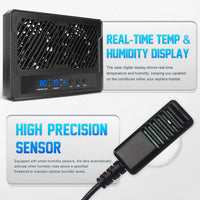 Reptile Ventilation Fan with Humidity Sensor and High-Temp Alarm - Dual fan - image 3