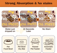 Pet Feeding Mat for Floors Cat Food Mat Waterproof Dog Food Mat - 20"L x 12"W / Brown - image 2