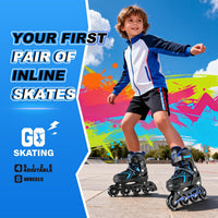 2PM SPORTS Adjustable Inline Skates for Kids, Youth and Adults – Fun for Kids & Family - C Blue / Small - Little Kid (9C-12C US) - image 2