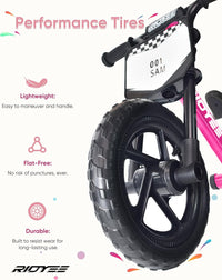 RIDYEE Toddler Balance Bike 2 Year Old - Pink - image 4