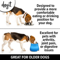 Dogit Elevated Dog Bowl for Large Dogs, White – Essentials for Dogs - Small / Blue - image 3