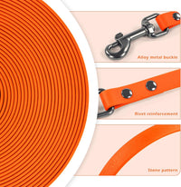 Wolfone Waterproof Dog Leash 10FT Long Line Training Leash for Dogs – Essentials for Dogs - 17ft x 0.52 IN / Orange - image 3