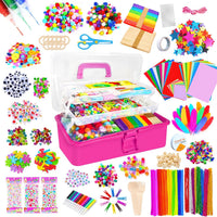 Itopstar 3000 Kids Arts and Crafts Supplies for Kids Crafting Supply - dark-pink3000pcs