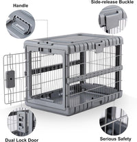 28" L Collapsible Dog Crate for Dogs - Gunmetal / 27.95 x 18.9 x 21.65 in - image 2