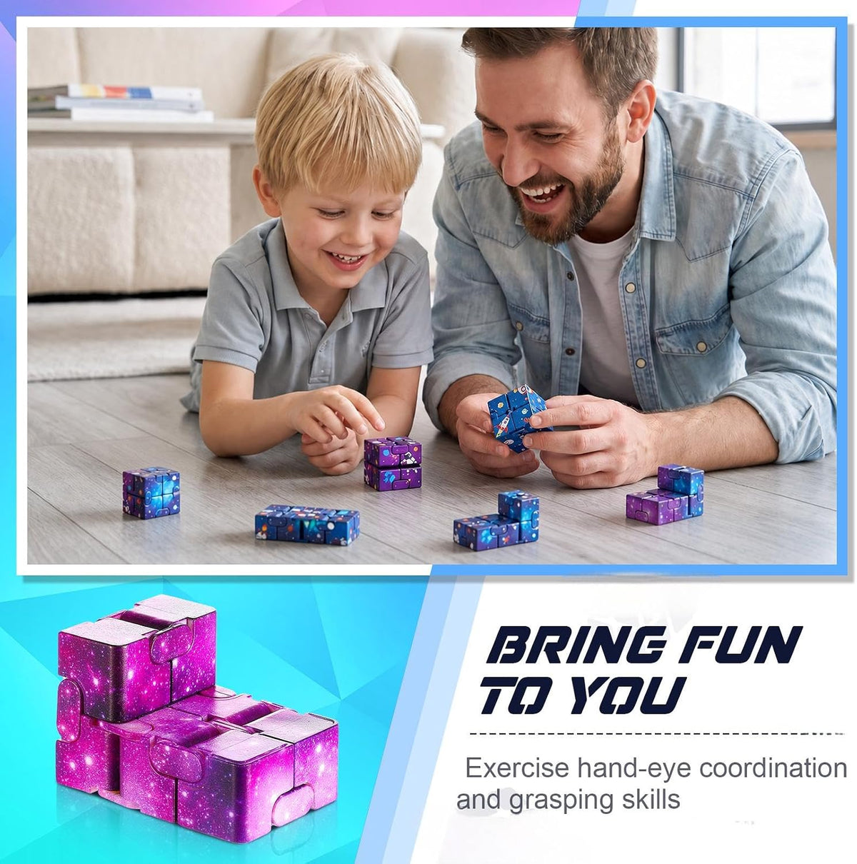 Zhanmai 20 Pieces Galaxy Infinity Cube Fidget Sensory Toy - 45 / Graceful Style - image 3