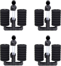 AQUANEAT 4 Pack Double Bio Sponge Filter, for Fry, Betta, Shrimp, Nano, Aquarium Fish Tank (Small up to 20 Gal)