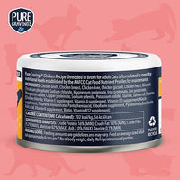 Chicken Recipe in Broth, Shredded Wet Cat Food, Grain-Free Protein, Non-GMO, 12 Pack