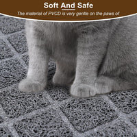 Cat Litter Box Mat, Trapping Mat Premium Durable PVC Pad - Grey / 23*14 - image 4