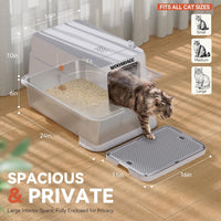 Wooaidagg Enclosed Stainless Steel Cat Litter Box with Odor Control - image 3