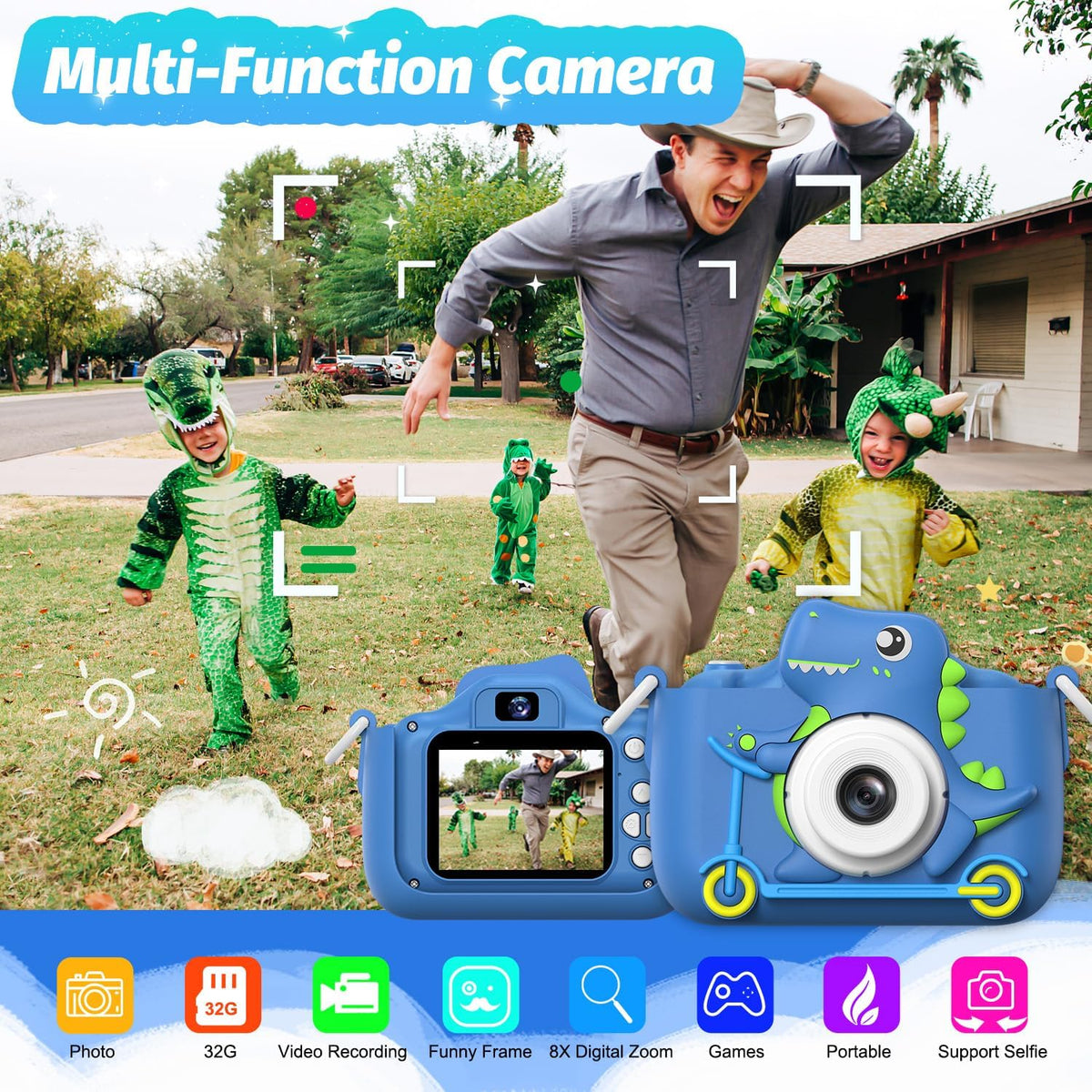 Goopow Kids Selfie Camera Toys for Girls Age 3-9 - Blue - image 2