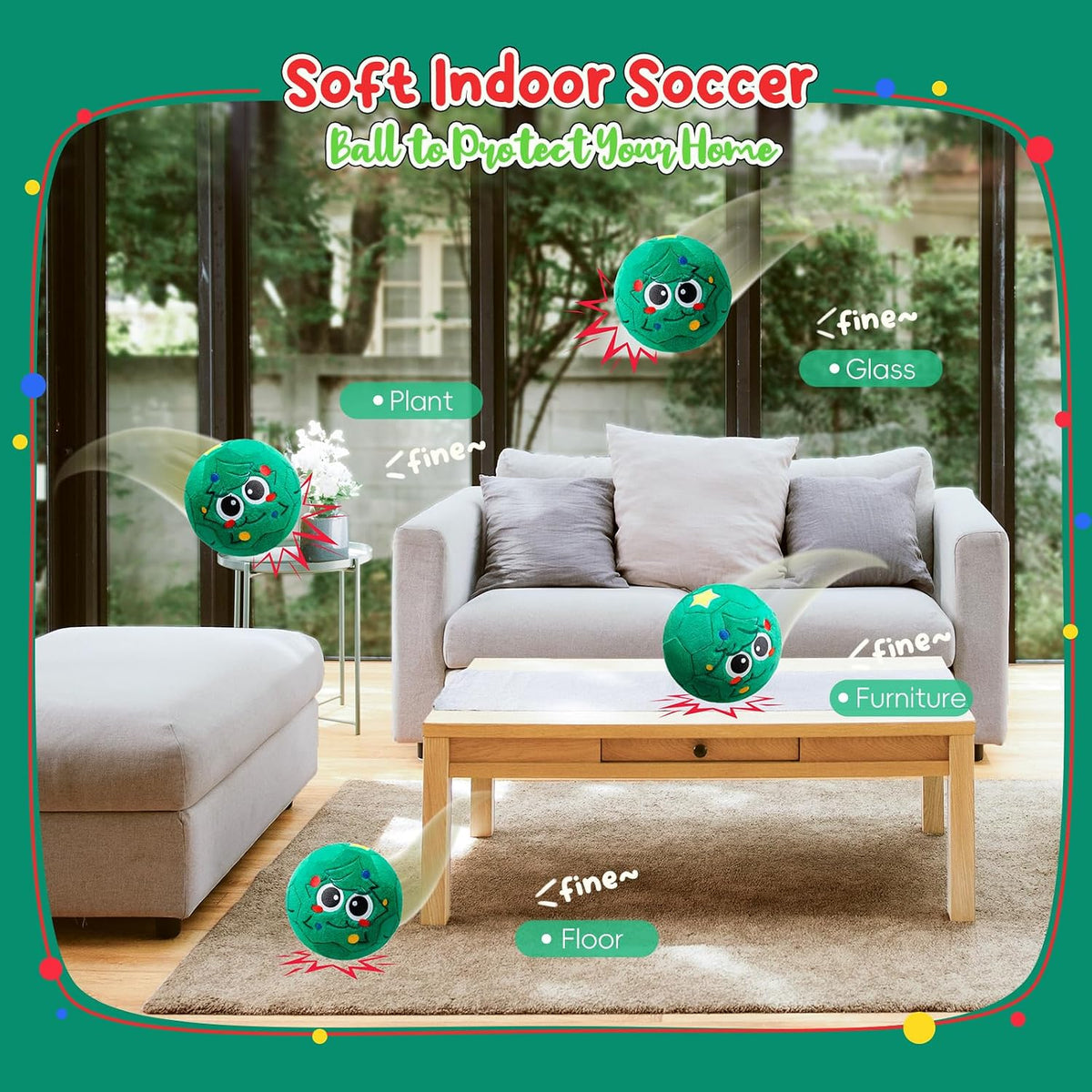 VangeBow Silent Indoor Soccer Ball for Toddlers - Christmas Tree - image 4