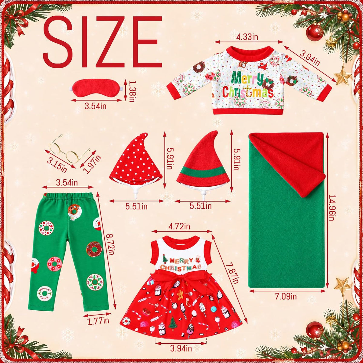 Kajaia 8 Pcs 18 Inch Doll Swimsuits Clothes and Accessories – Fun for Kids & Family - Red Green / Donut - image 3