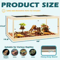 PROLEE 82 Gallon Bearded Dragon Tank - Oak / 82 Gallon (48x19.5x19.5 Inch) - image 3