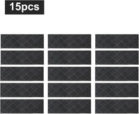COSY HOMEER Edging Stair Treads Non-Slip Carpet Mat 28inX9in Indoor Stair Runners for Wooden Steps, Edging Stair Rugs for Kids and Dogs, 100% Polyester TPE Backing (15pc, Black)
