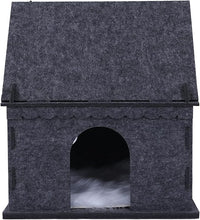 2-Tier Indoor Cat Apartment，Cozy Pet Cat Bed, Hideaway, and Sturdy Cat Castle for Multiple and Large Cats