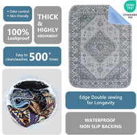 Washable Pee Pads, Super Absorbent Puppy Pads - Gray Medallion / 18"*24"(Pack of 2) - image 2