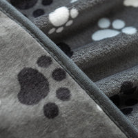Dog Blanket Paw Bone Pattern 1 Pack 2 Super Soft Warm Flannel Sofa - 40*30 inch (Pack of 2) / Grey&beige|paw Bone - image 2