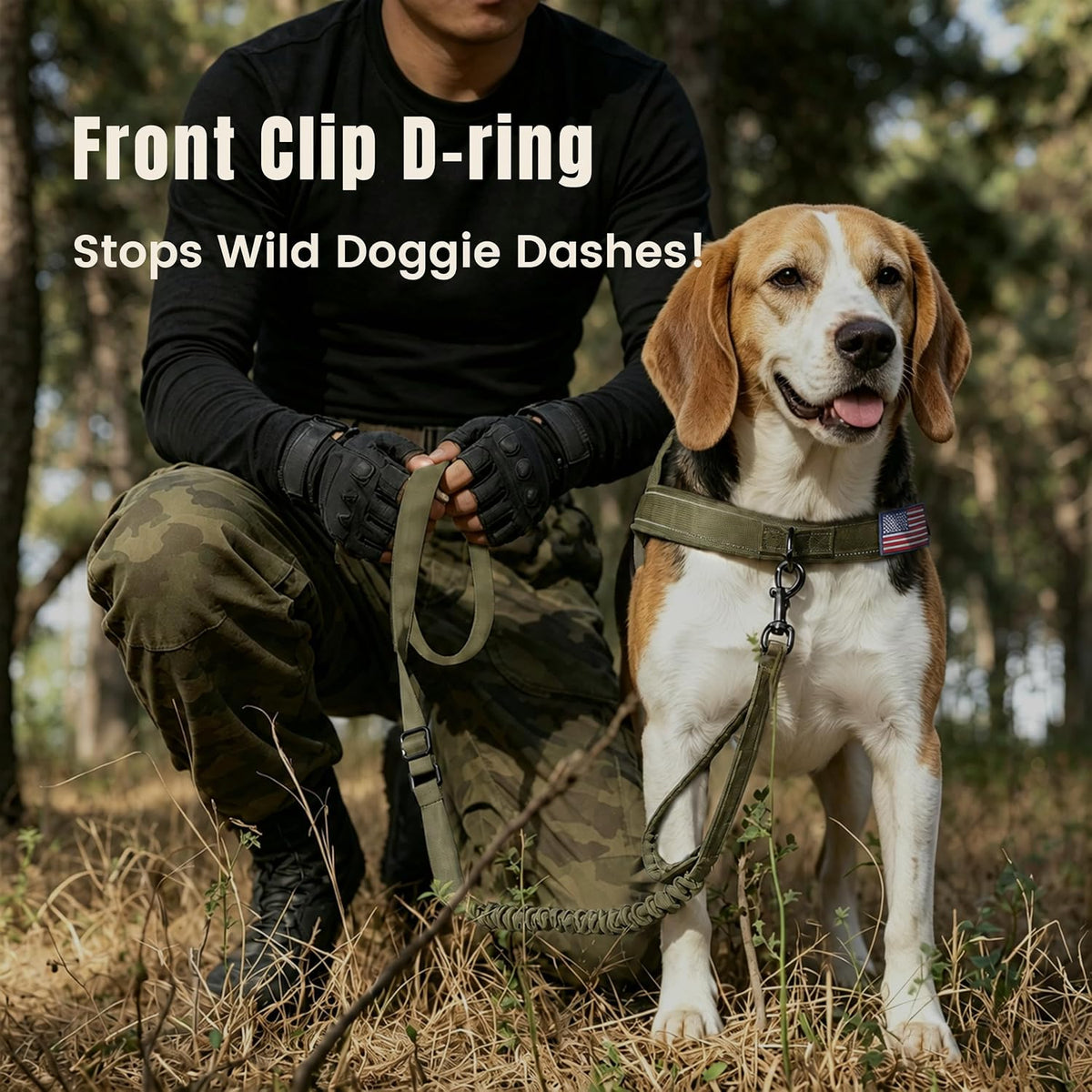 Forestpaw No Pull Dog Harness with Large Handle, Comfortable, L - M: Chest 23-28", Fit 28-50 lbs / Green - image 3