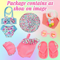 Kajaia 8 Pcs 18 Inch Doll Swimsuits Clothes and Accessories – Fun for Kids & Family - Pink / Swimsuit - image 3