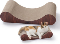 Necoichi Cardboard Cat Scratcher Bed for Indoor Cats - Regular / Dark Cherry