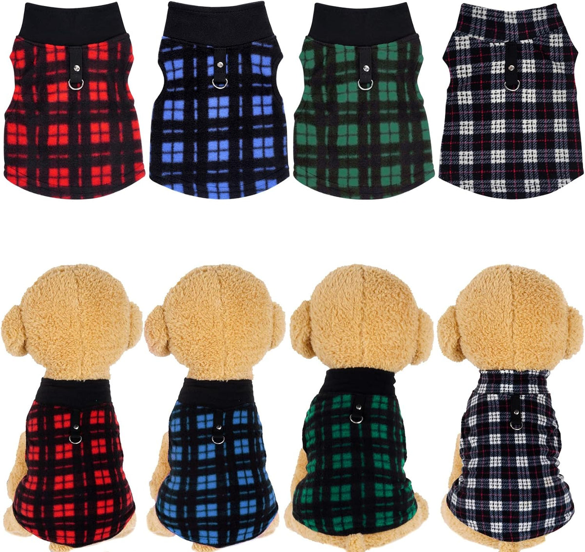 Rbenxia 4-Piece Buffalo Plaid Dog Sweater Set - XX-Large - image 3